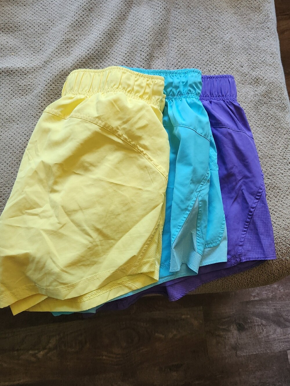 Athletic Works Yellow, Teal, Purple Womens Athletic Shorts